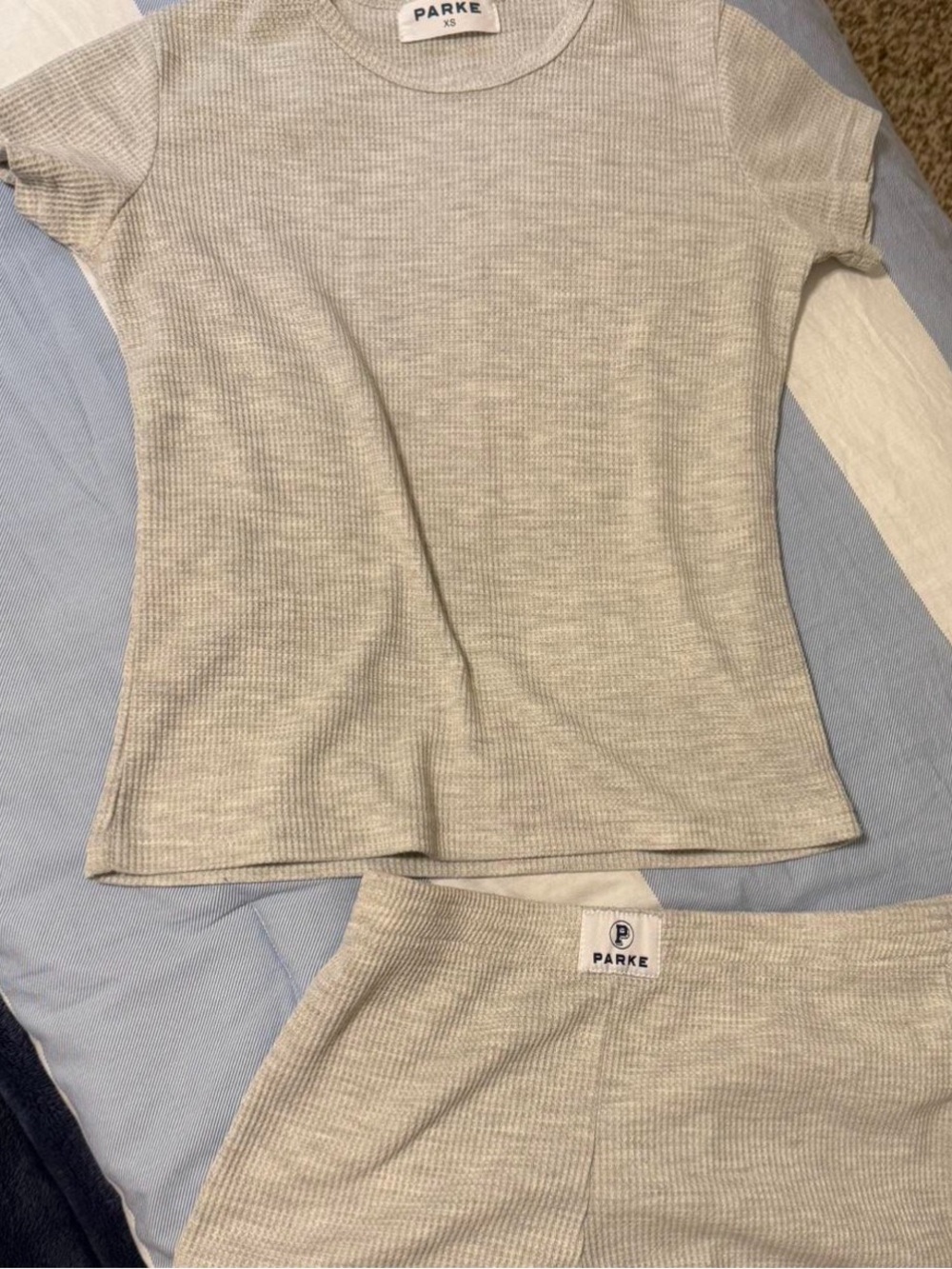 Parke Women's Ribbed Crop Top in Light Gray